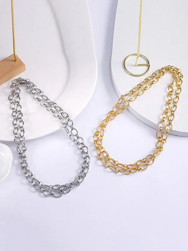 Chains Solid Color Necklaces Accessories