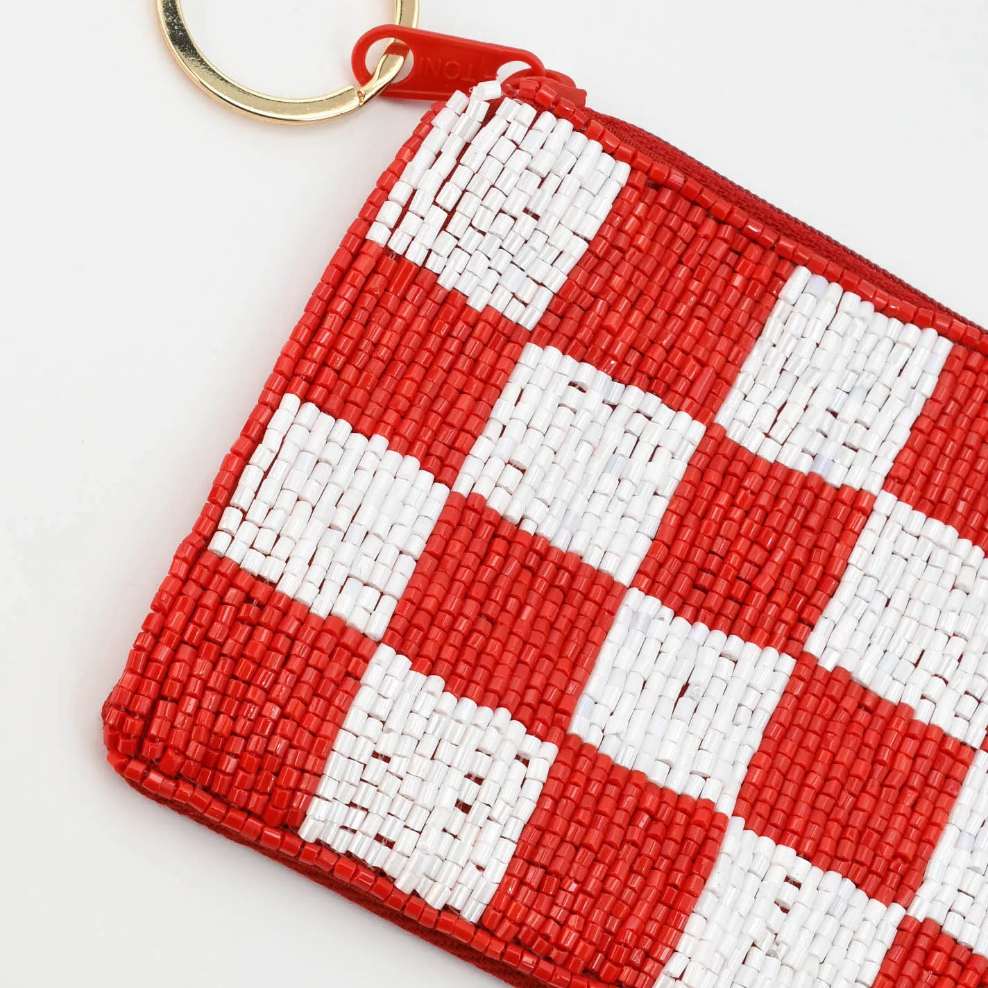 Checkered Red/White Keychain Pouch V6