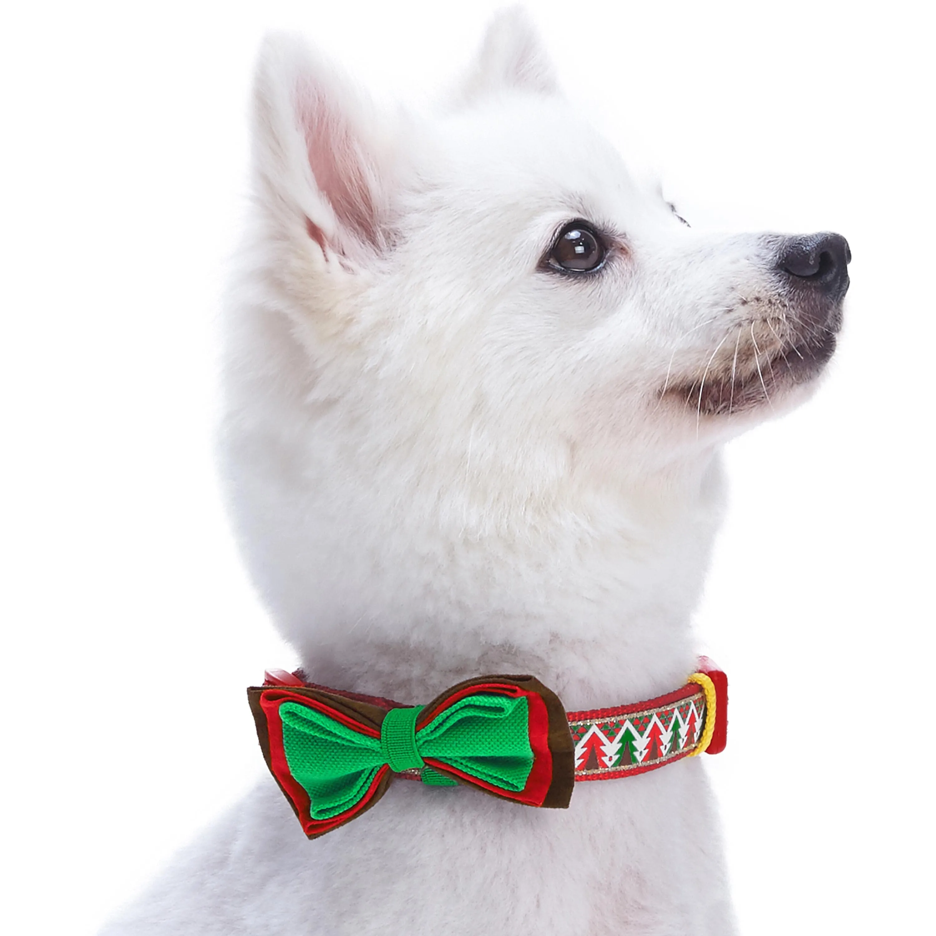 Christmas Dog Collar with Handmade Detachable Bow Tie