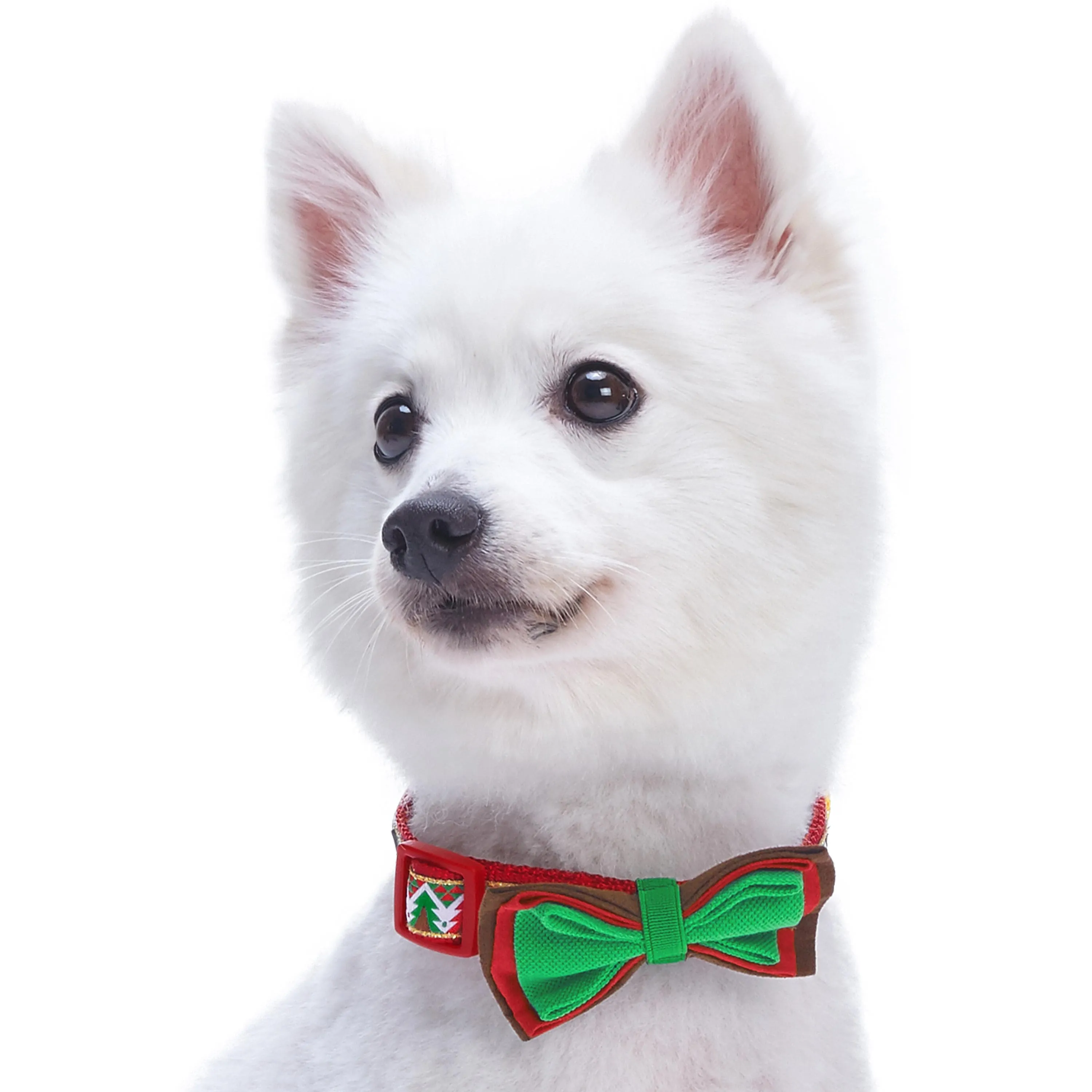 Christmas Dog Collar with Handmade Detachable Bow Tie