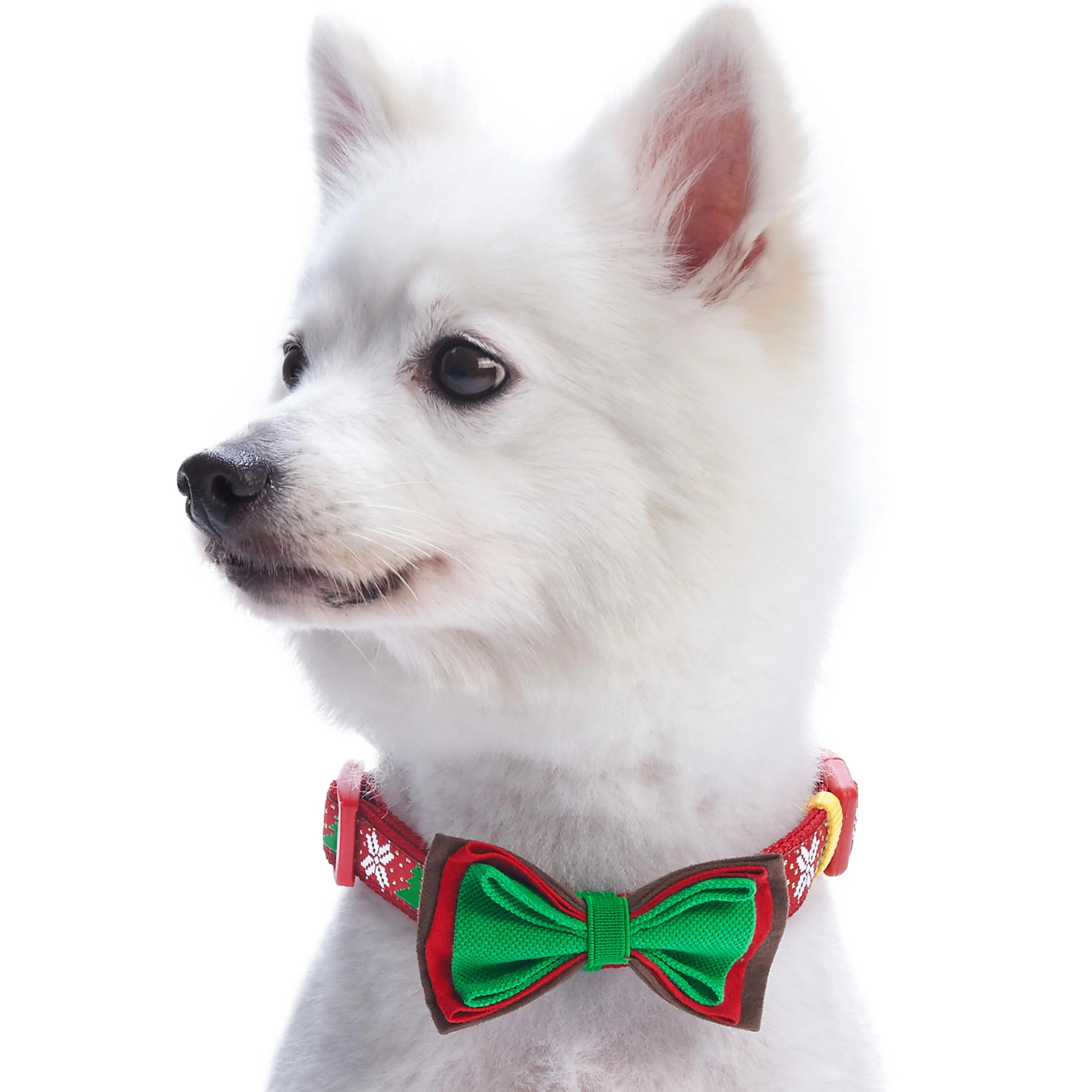 Christmas Dog Collar with Handmade Detachable Bow Tie