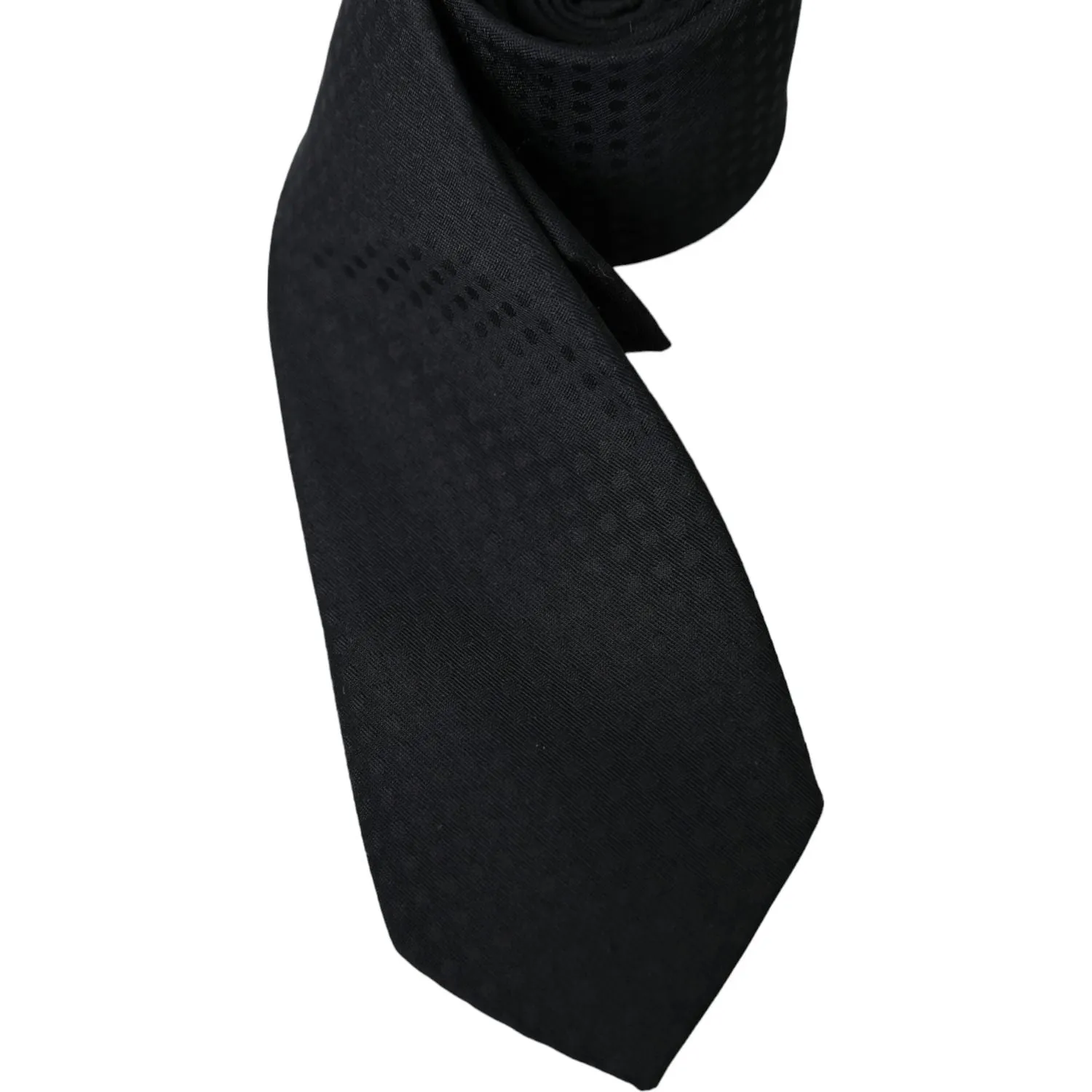 Dolce & Gabbana Black 100% Silk Adjustable Necktie Face Mask