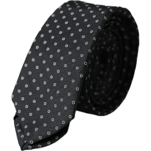 Dolce & Gabbana Black Circle Fantasy Adjustable Necktie Men Tie