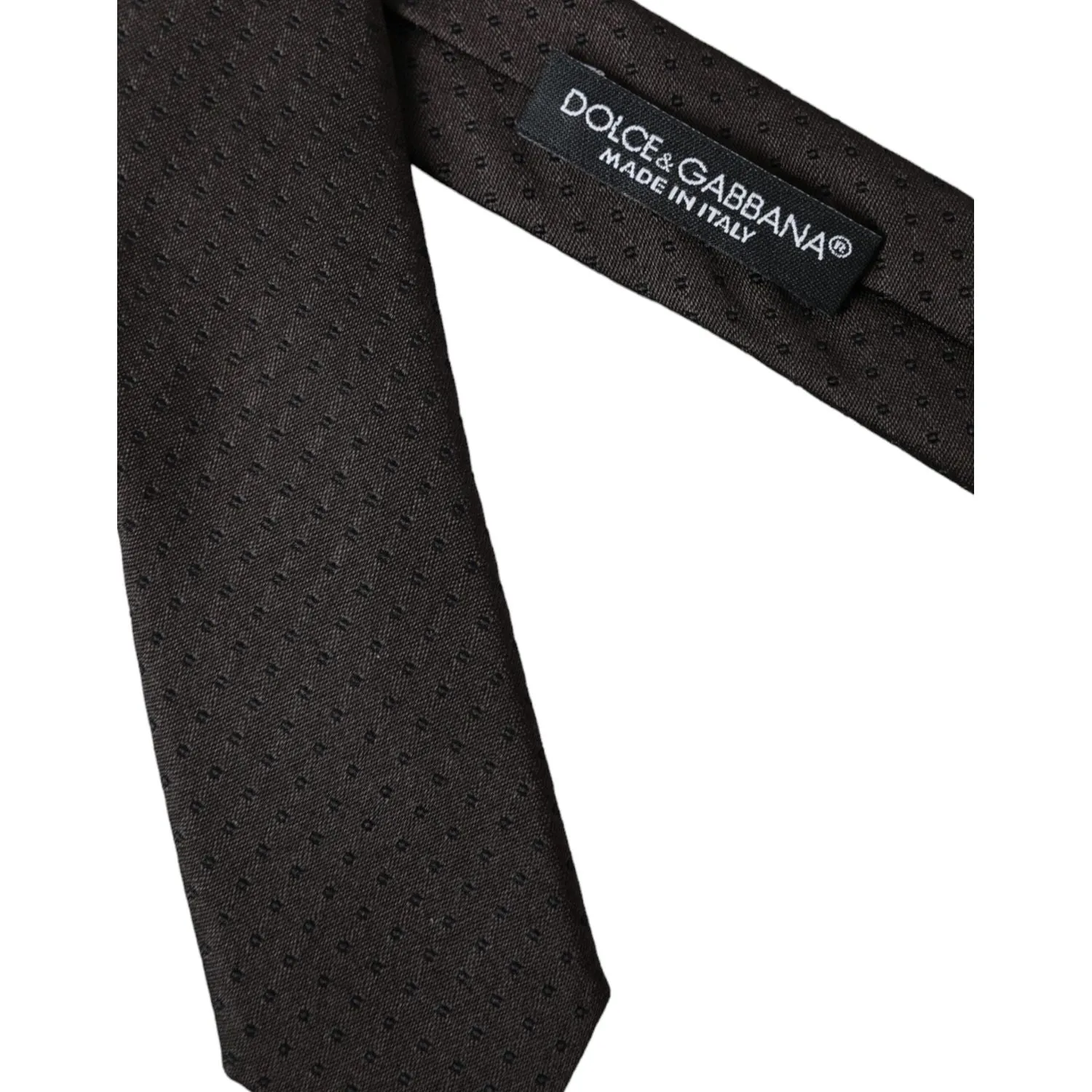 Dolce & Gabbana Black Patterned Silk Adjustable Men Tie