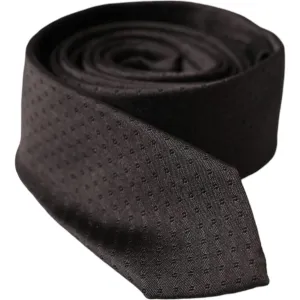 Dolce & Gabbana Black Patterned Silk Adjustable Men Tie