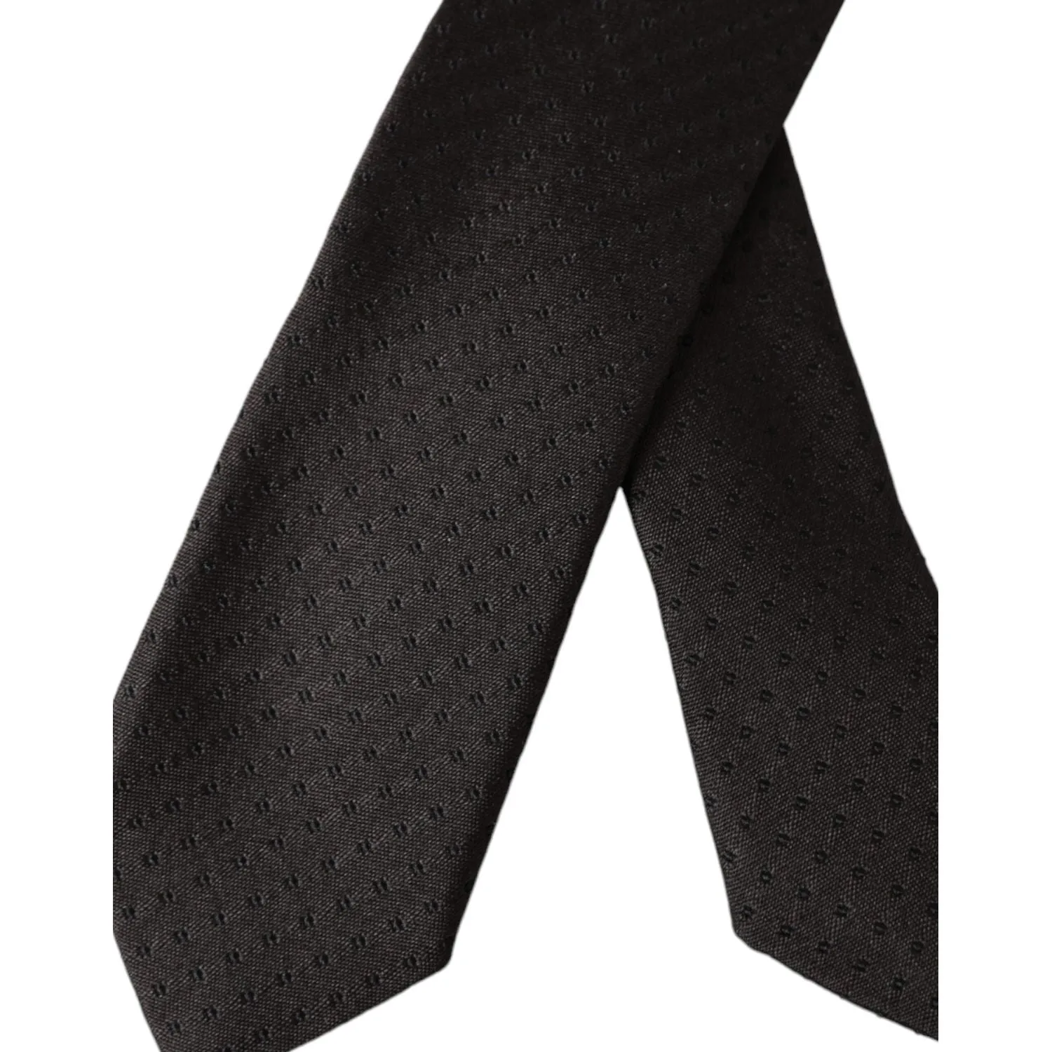 Dolce & Gabbana Black Patterned Silk Adjustable Men Tie