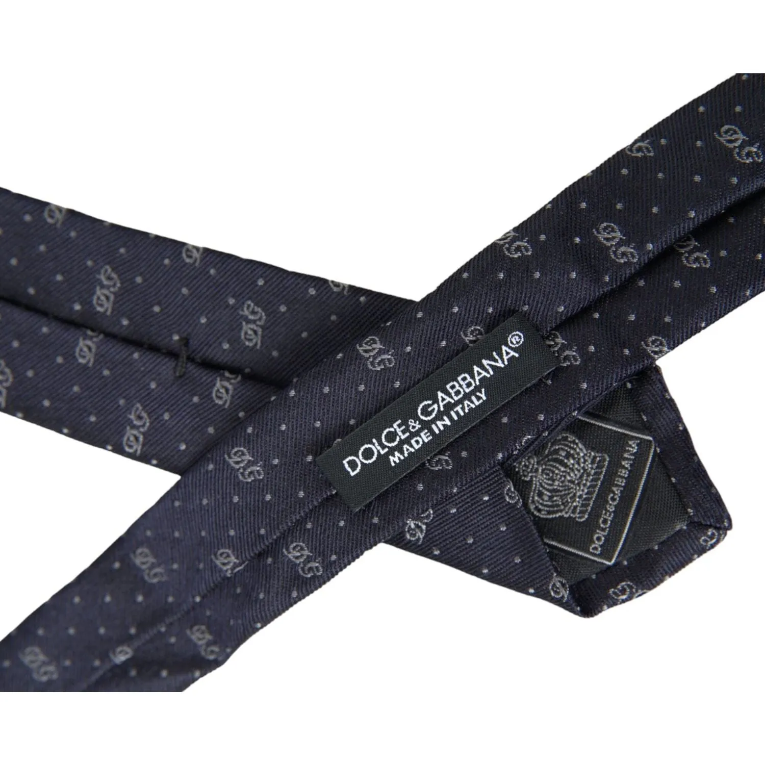 Dolce & Gabbana Blue DG Logo 100% Silk Adjustable Tie