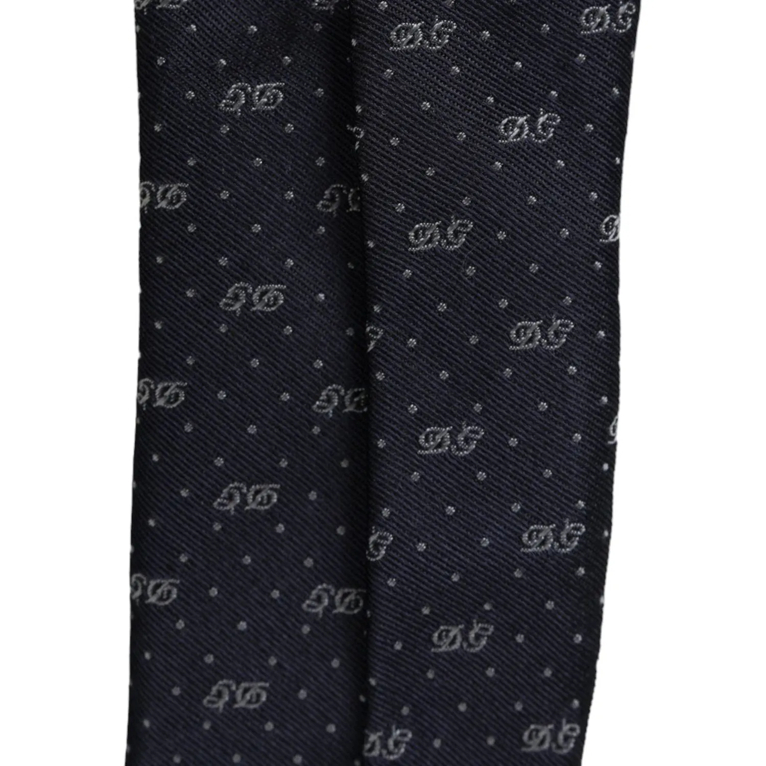 Dolce & Gabbana Blue DG Logo 100% Silk Adjustable Tie