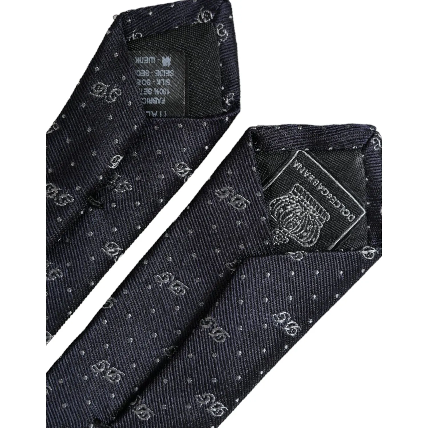 Dolce & Gabbana Blue DG Logo 100% Silk Adjustable Tie