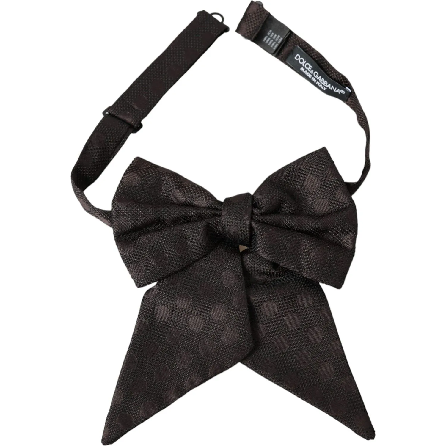 Dolce & Gabbana Brown Ribbon Silk Adjustable Neck Men Bow Tie