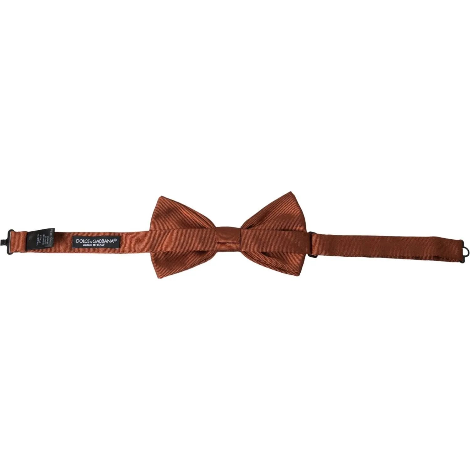 Dolce & Gabbana Brown Silk Adjustable Neck Men Bow Tie