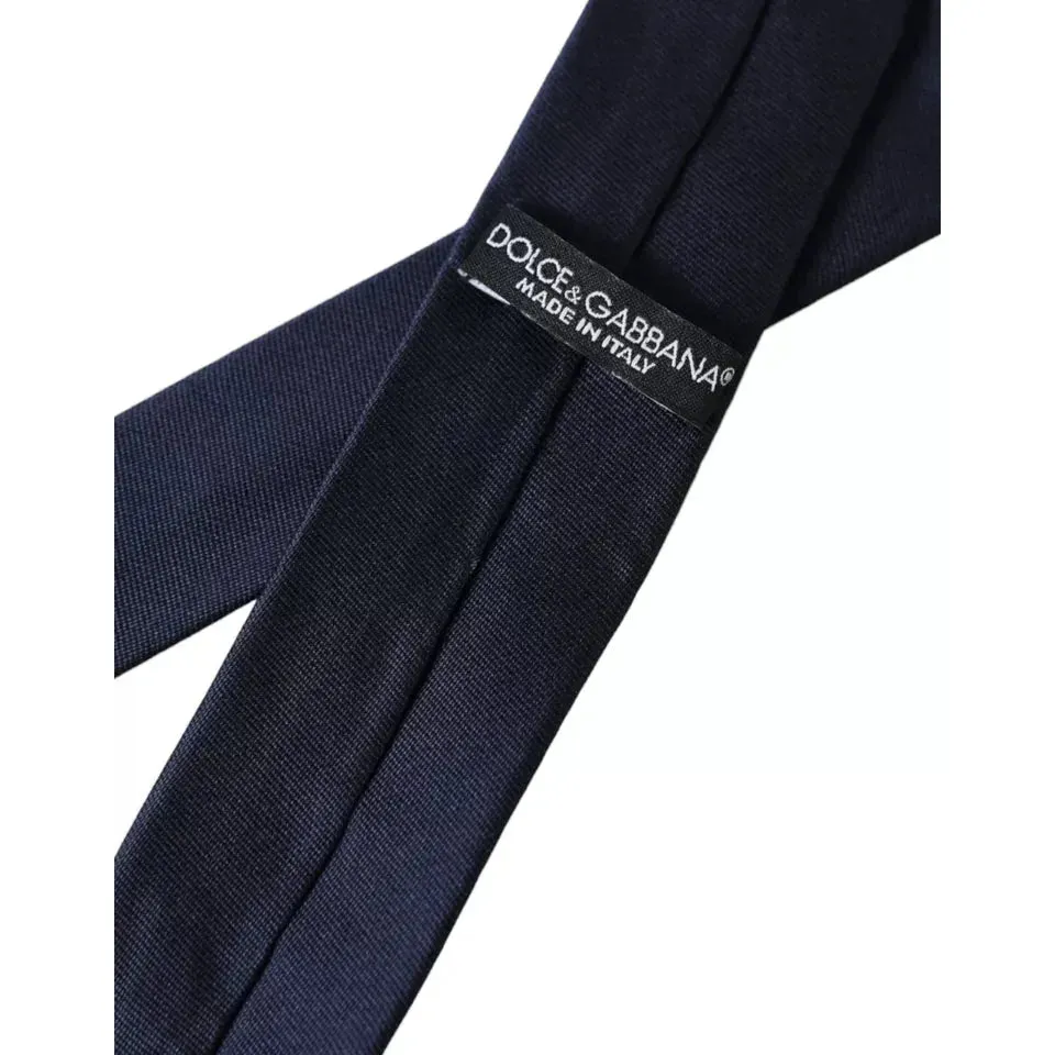 Dolce & Gabbana Dark Blue Silk Skinny Adjustable Tie