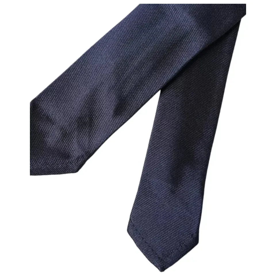 Dolce & Gabbana Dark Blue Silk Skinny Adjustable Tie