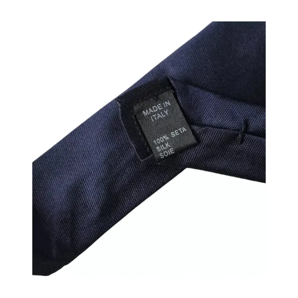 Dolce & Gabbana Dark Blue Silk Skinny Adjustable Tie