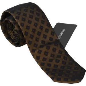 Dolce & Gabbana Elegant Brown Patterned Silk Blend Necktie