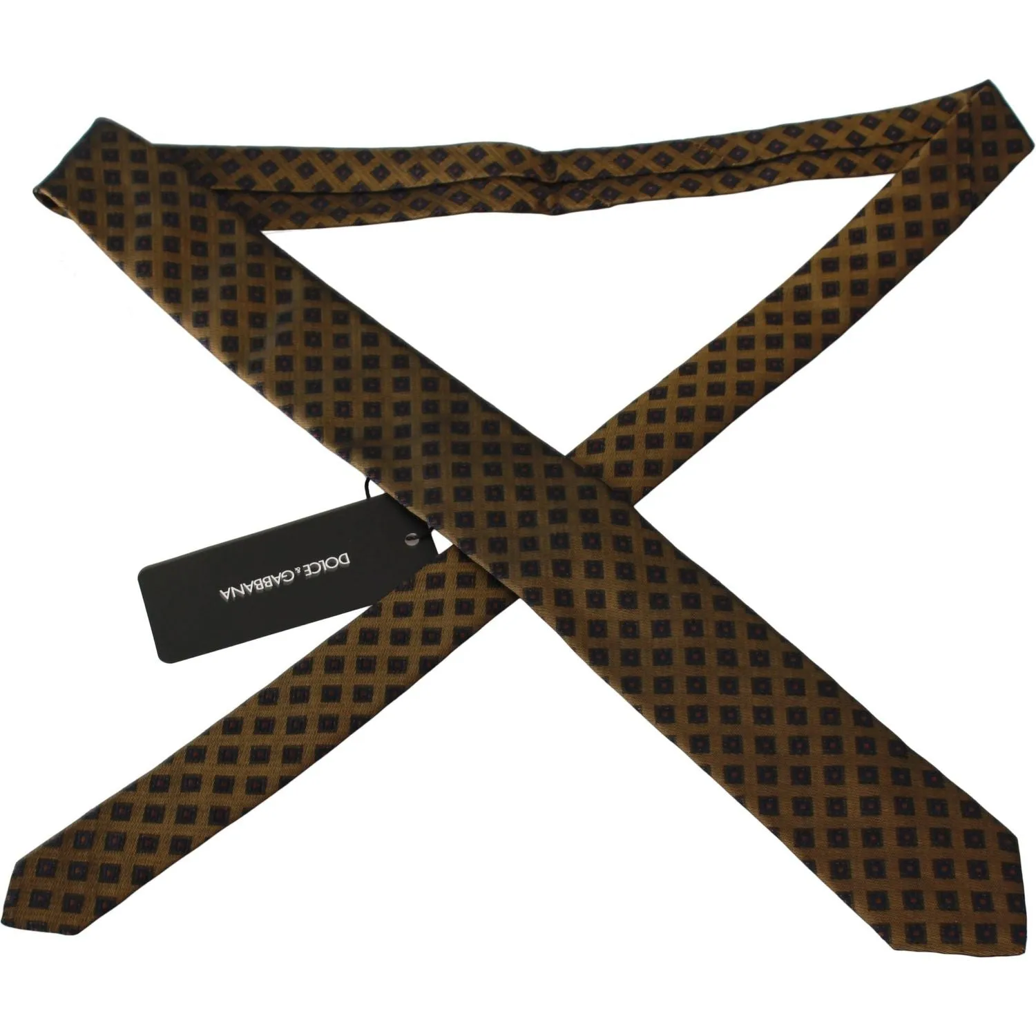 Dolce & Gabbana Elegant Brown Patterned Silk Blend Necktie