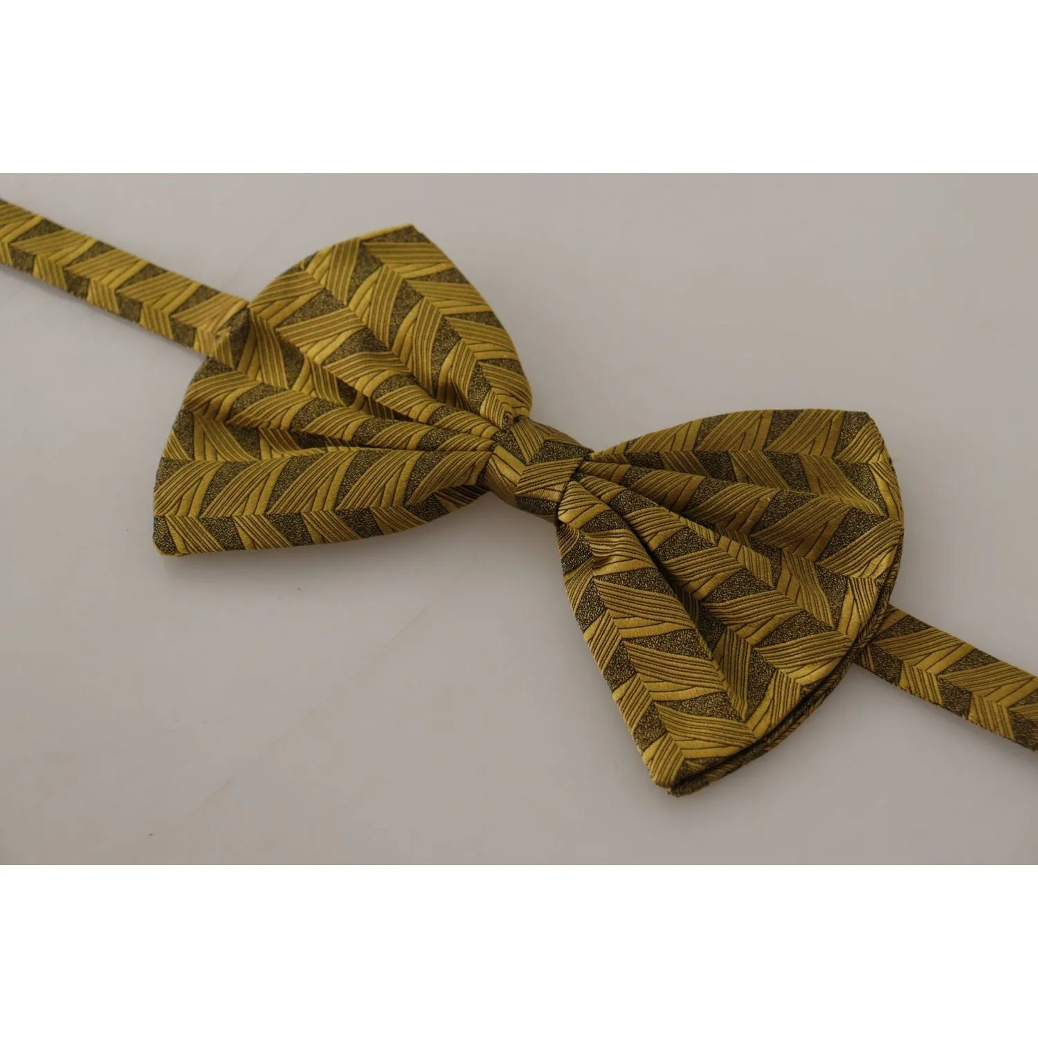 Dolce & Gabbana Elegant Gold Silk Bow Tie