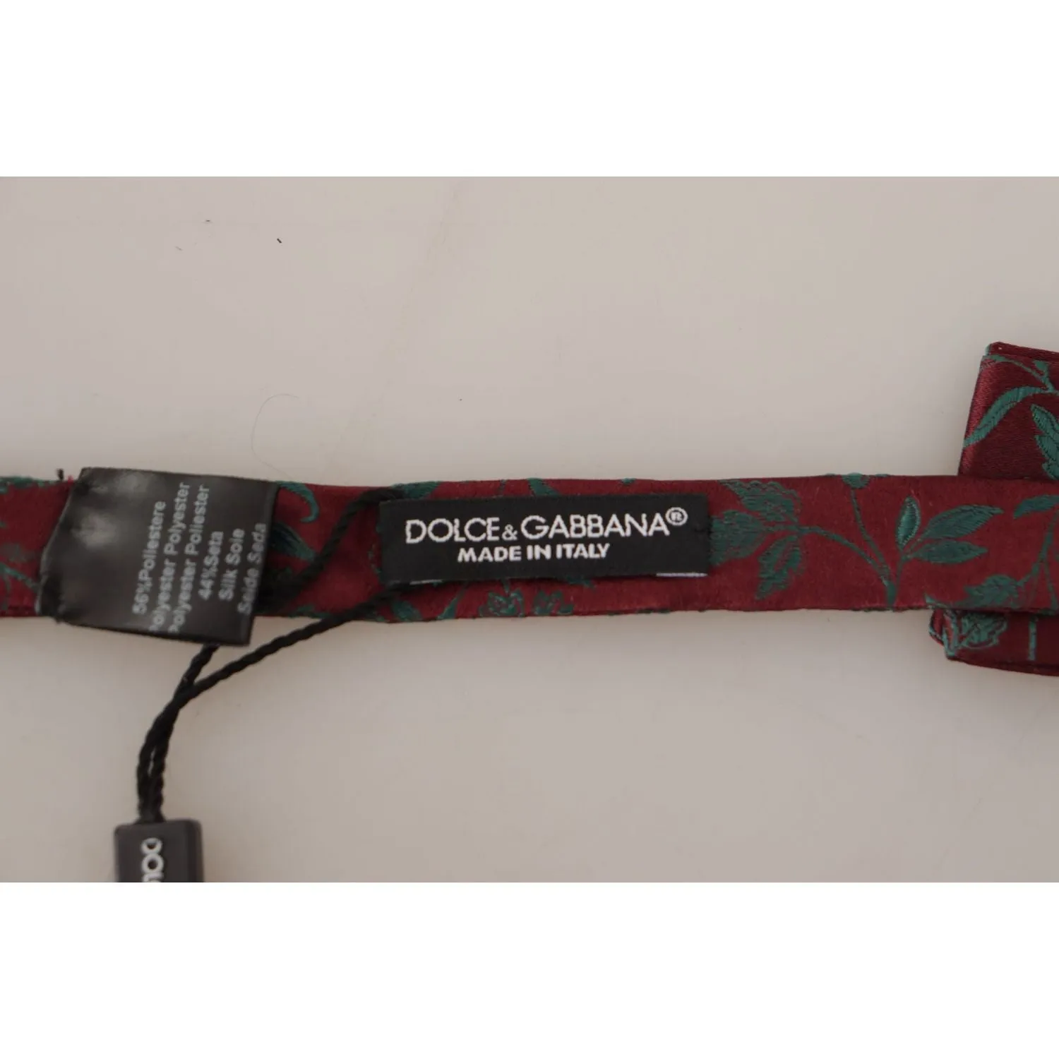 Dolce & Gabbana Elegant Maroon Patterned Bow Tie