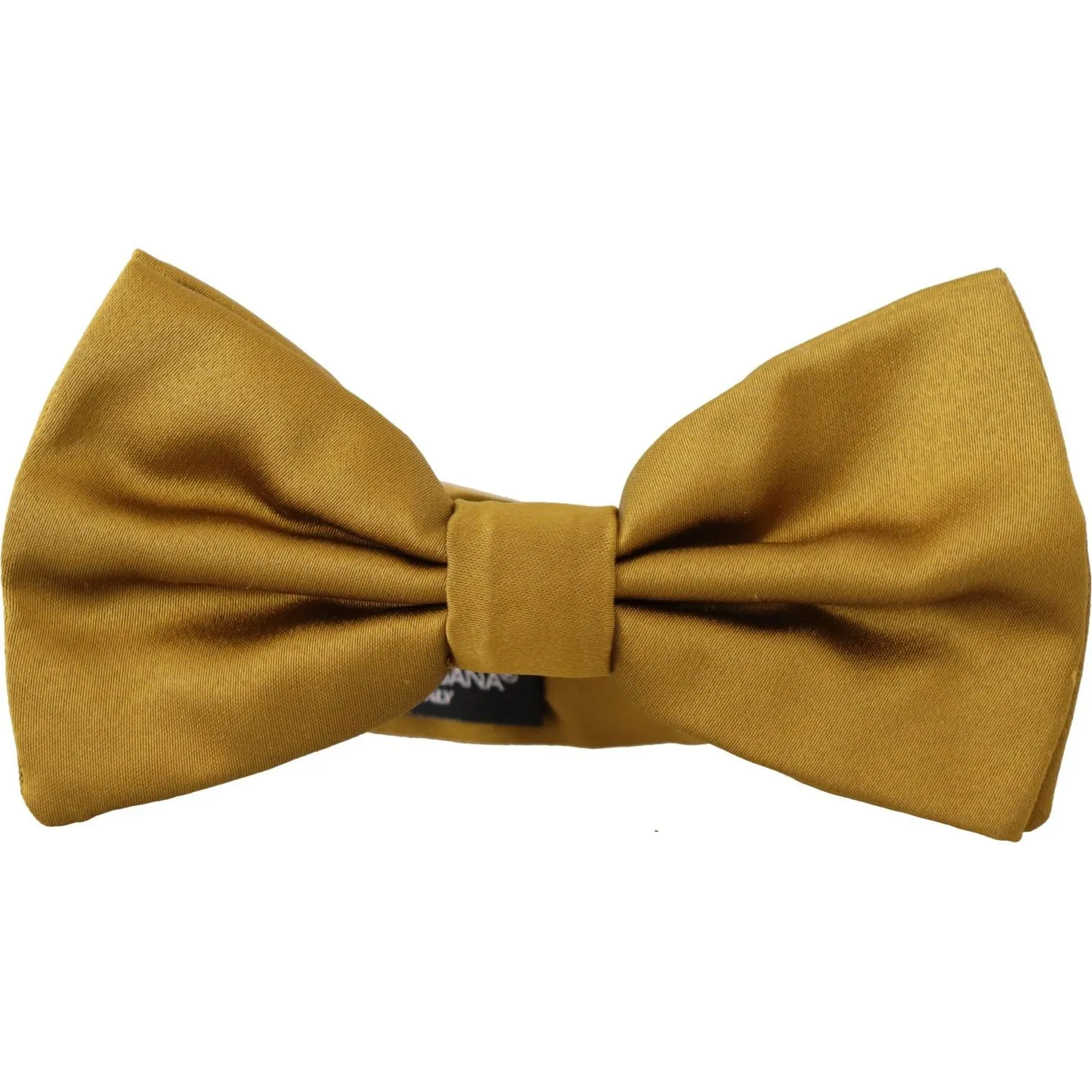 Dolce & Gabbana Elegant Mustard Yellow Silk Bow Tie