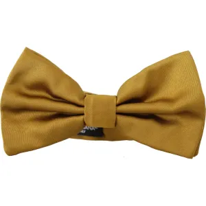 Dolce & Gabbana Elegant Mustard Yellow Silk Bow Tie