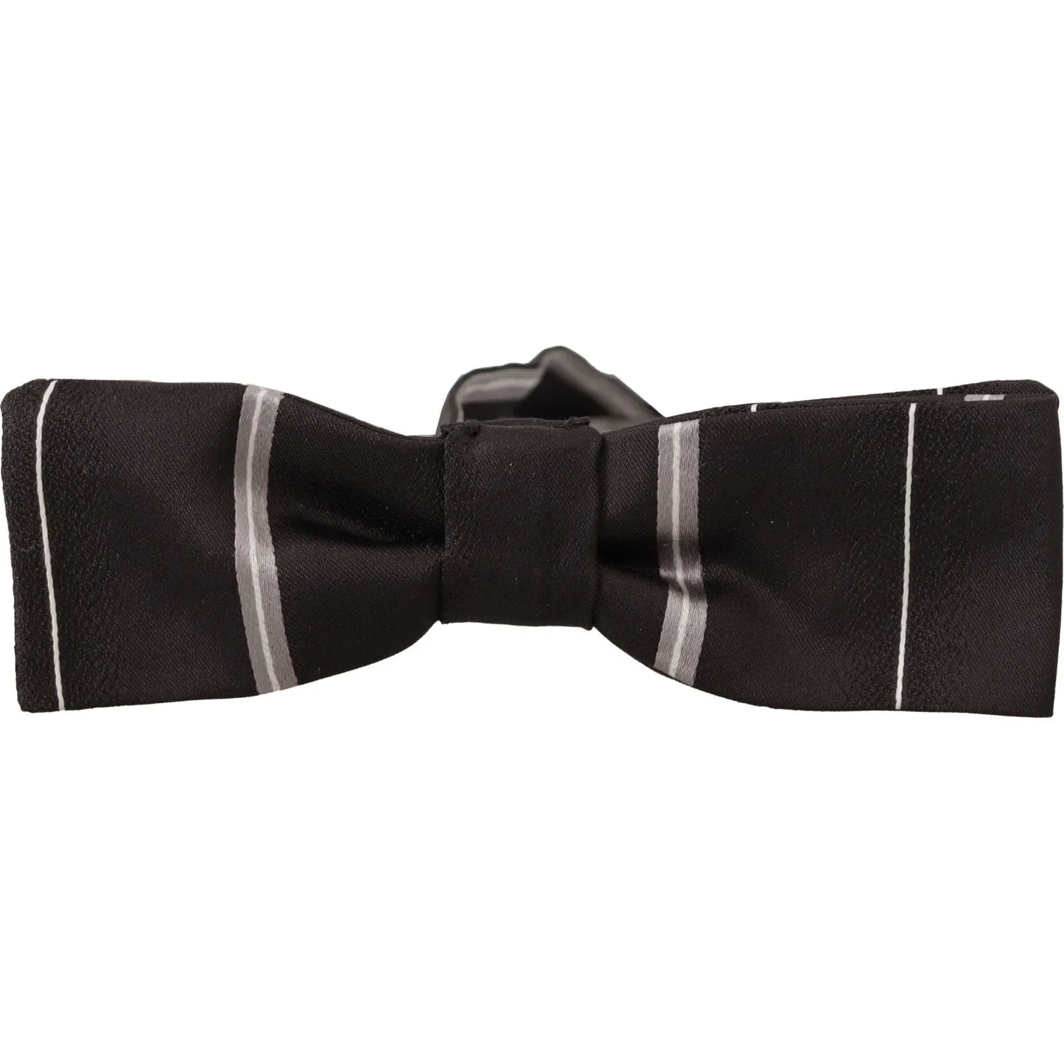 Dolce & Gabbana Elegant Silk Bow Tie in Black and Grey