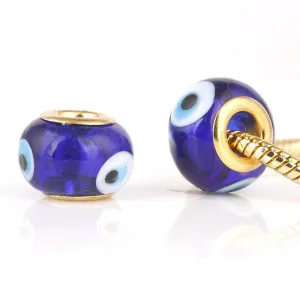 Evil Eye Glass Gold Charm