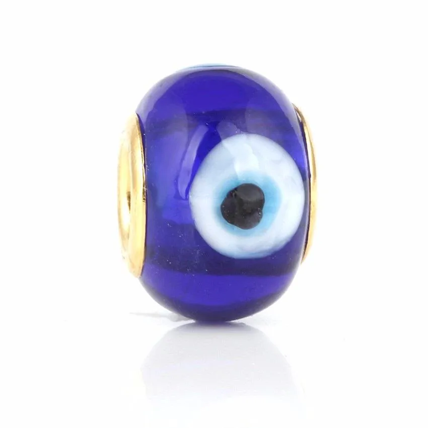 Evil Eye Glass Gold Charm