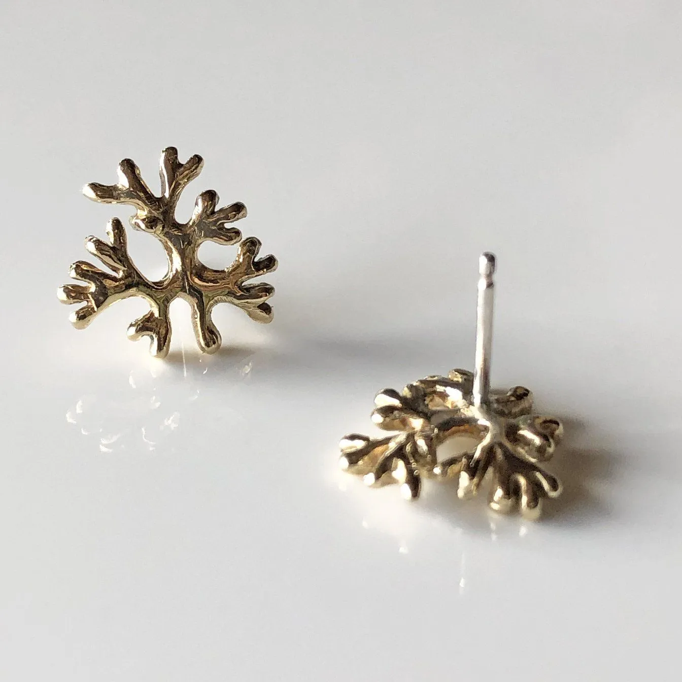 Fan Earrings - Yellow Bronze