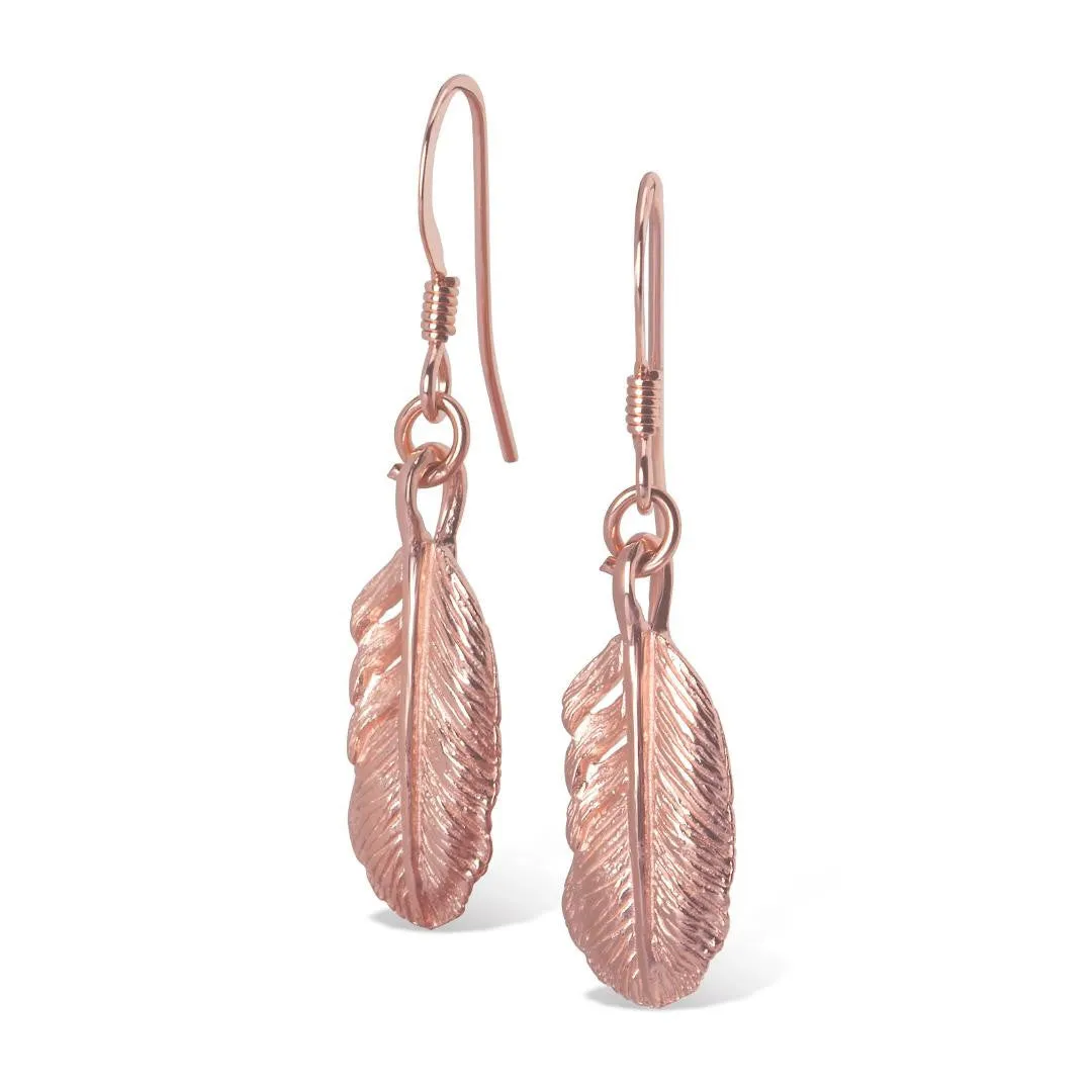 Feather Earrings | Rose Gold