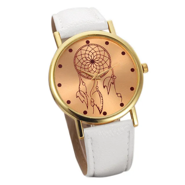 Feitong New Fashion Women Casual Dress Watches PU Leather Belt Dreamcatcher Watch Quartz Wrist Watch relogios femininos hombre