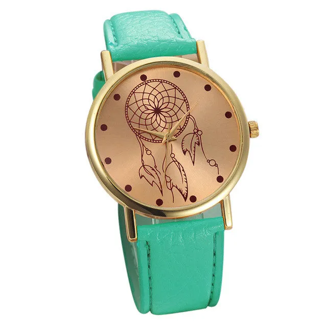 Feitong New Fashion Women Casual Dress Watches PU Leather Belt Dreamcatcher Watch Quartz Wrist Watch relogios femininos hombre