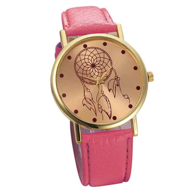 Feitong New Fashion Women Casual Dress Watches PU Leather Belt Dreamcatcher Watch Quartz Wrist Watch relogios femininos hombre