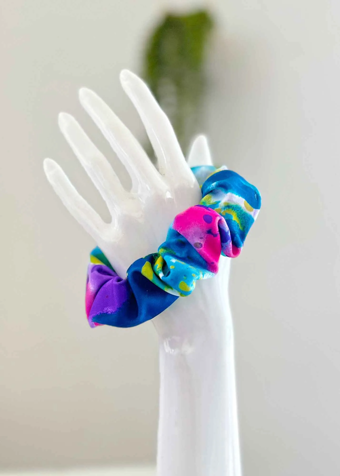 Floral Paint Splatter Scrunchie