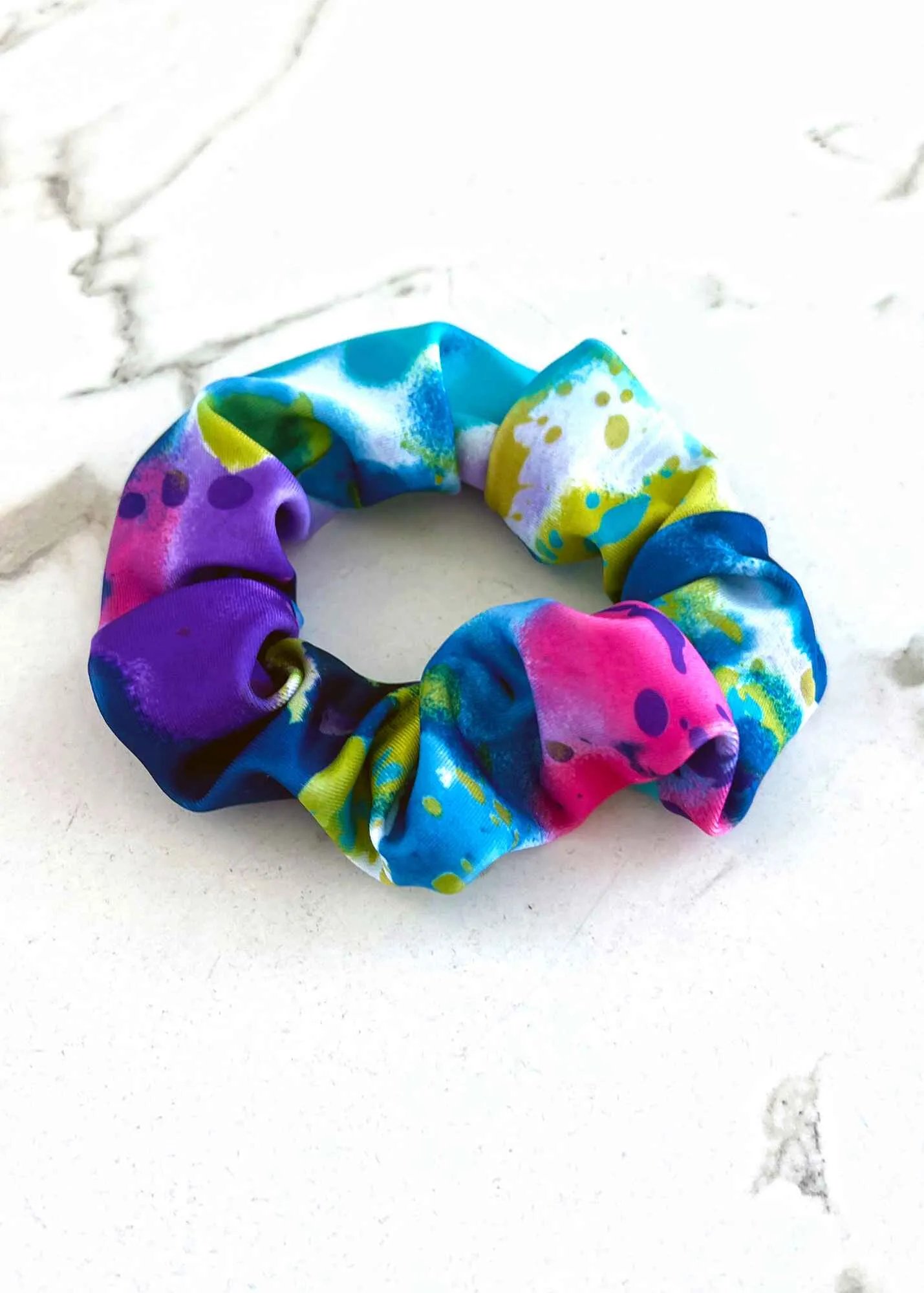 Floral Paint Splatter Scrunchie