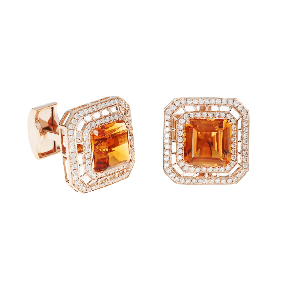 Gold Cufflinks  - Chris Aire Cognac Cufflinks - RED GOLD®