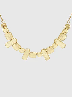 Gold Rectangles Rectangular Choker Necklace