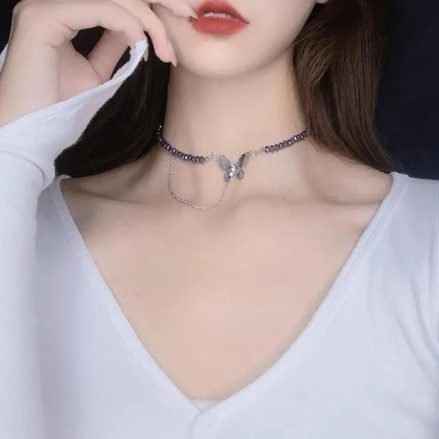 Korean Style Simulation Pearl Asymmetric Choker Multilayer Necklaces For Women Trendy Naive and Romantic Clavicle Chain 2021 New