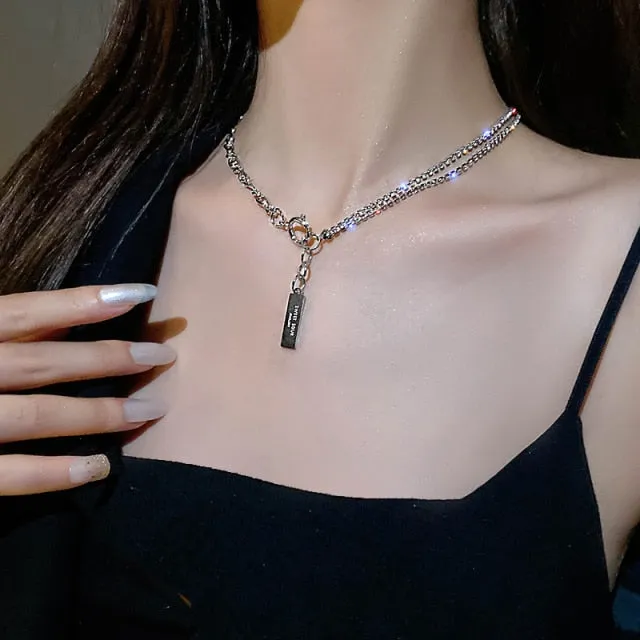 Korean Style Simulation Pearl Asymmetric Choker Multilayer Necklaces For Women Trendy Naive and Romantic Clavicle Chain 2021 New