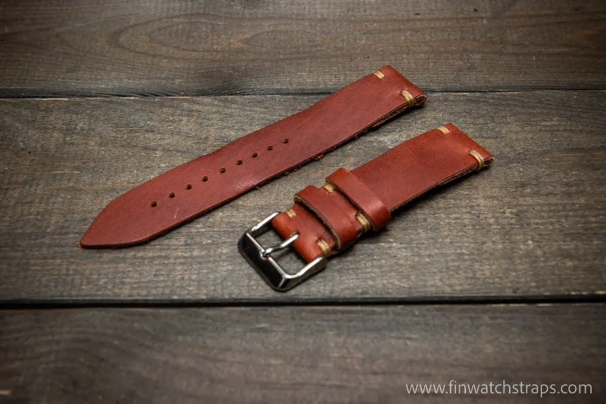 Leather watch strap, Horween Canyon Latigo.  Hand-made to order in Finland. 18-22 mm. Ready to ship.