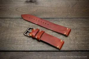 Leather watch strap, Horween Canyon Latigo.  Hand-made to order in Finland. 18-22 mm. Ready to ship.