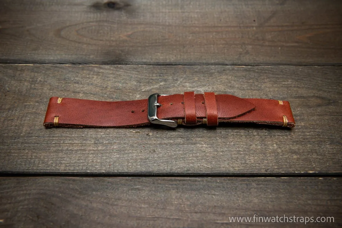 Leather watch strap, Horween Canyon Latigo.  Hand-made to order in Finland. 18-22 mm. Ready to ship.