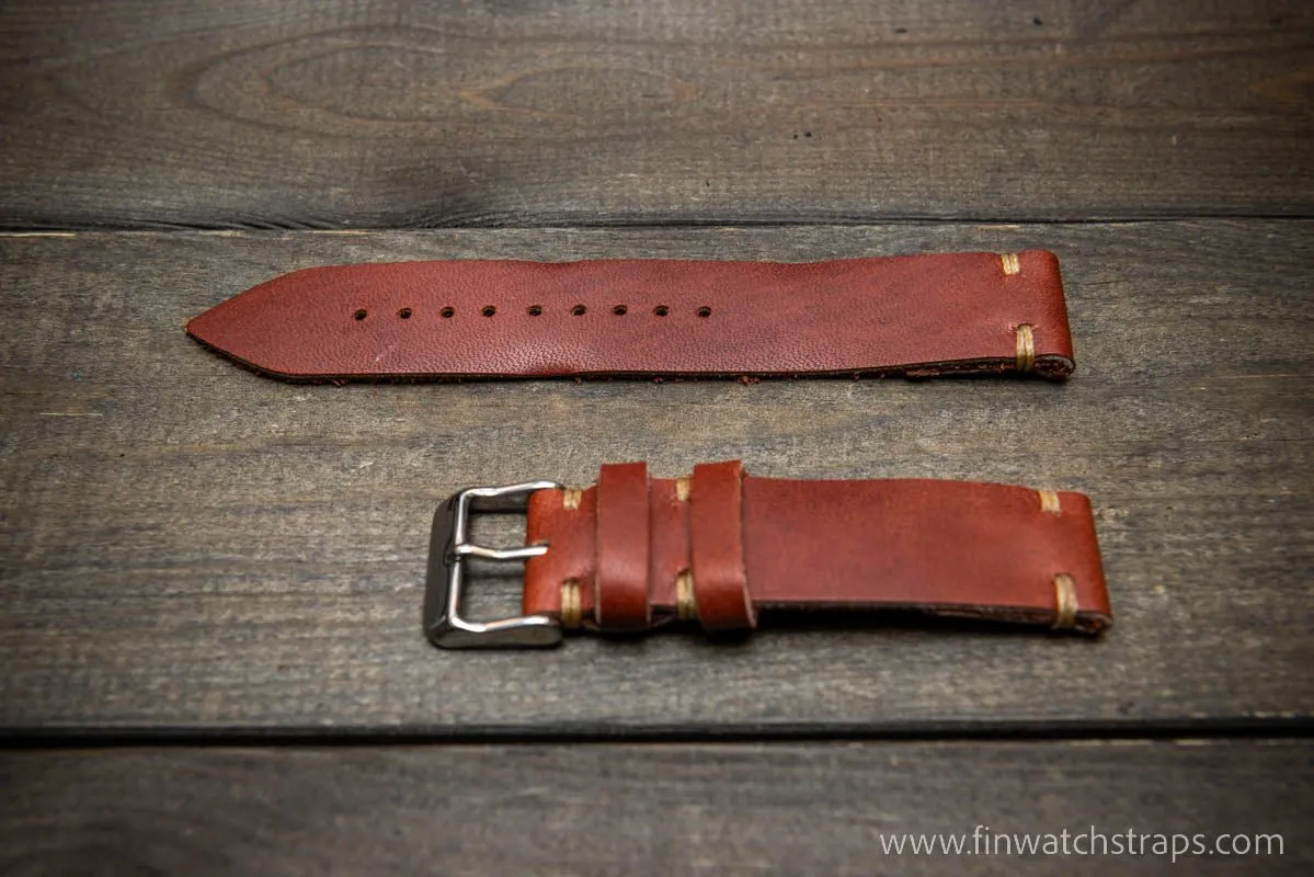 Leather watch strap, Horween Canyon Latigo.  Hand-made to order in Finland. 18-22 mm. Ready to ship.