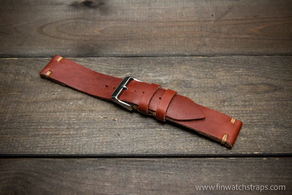 Leather watch strap, Horween Canyon Latigo.  Hand-made to order in Finland. 18-22 mm. Ready to ship.