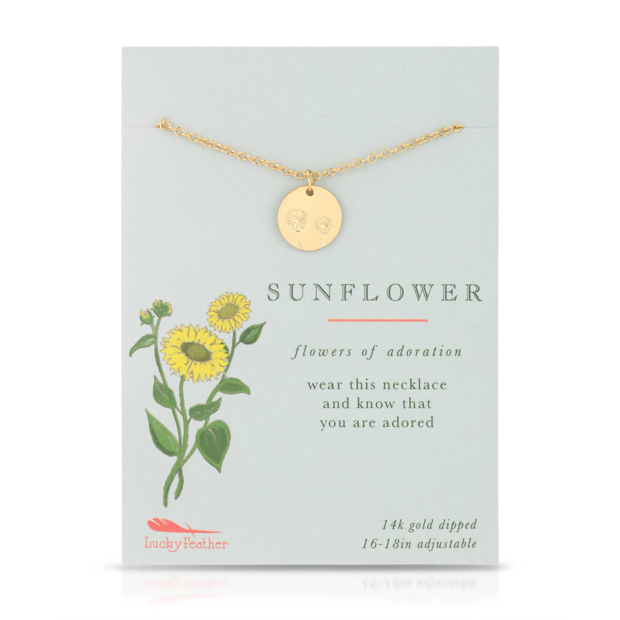 Lucky Feather - Botanical Necklace - Sunflower