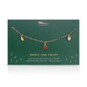 Lucky Feather Enamel Treasure Necklace - Sweet