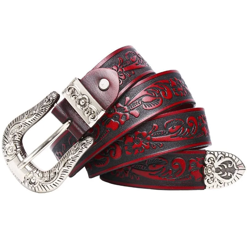 Men's Gothic Rose s Carving Belts