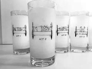 Elegant Mid-Century Risqué Glassware Set of 6 – Vintage-Inspired Bedroom Glasses