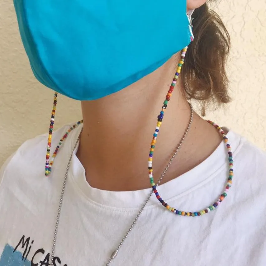 Multi-Color Face Mask Holder Beads Chain