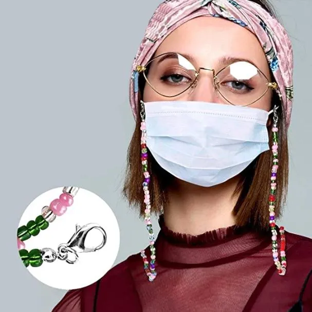 Multi-Color Face Mask Holder Beads Chain