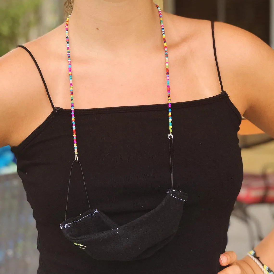 Multi-Color Face Mask Holder Beads Chain